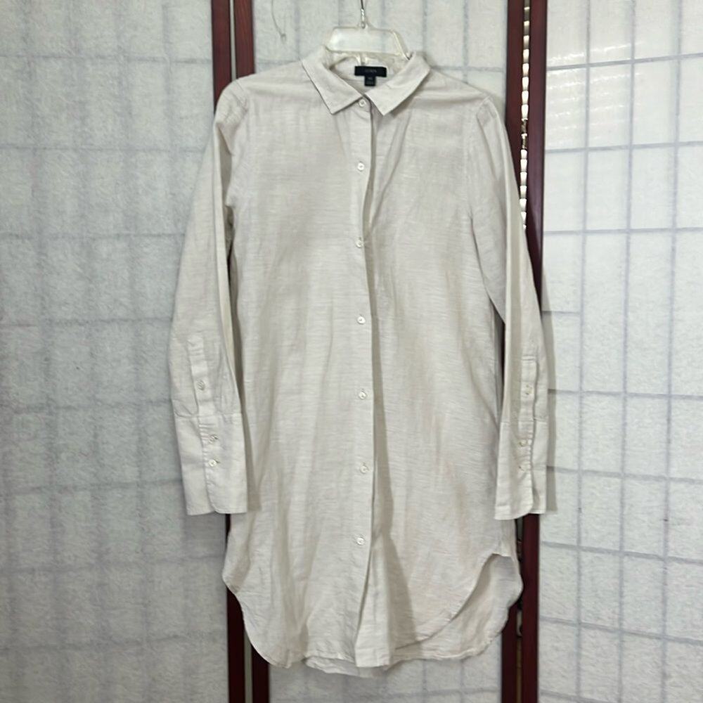J.CREW LINEN BLEND RELAXED FIT BEACH SHIRT SIZE XS‎